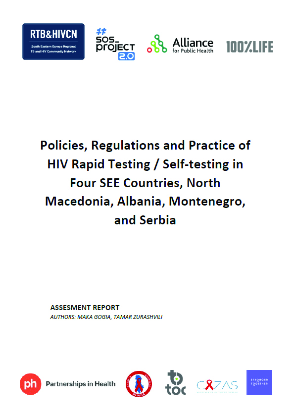 Policies, Regulations and Practice of HIV Rapid Testing / Self-testing in Four SEE Countries, North Macedonia, Albania, Montenegro, and Serbia
